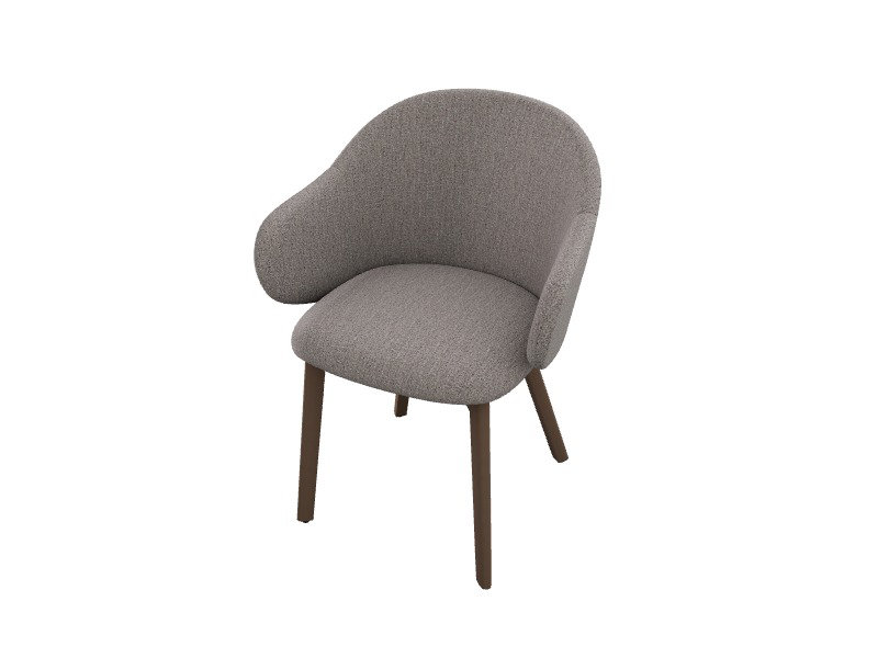 Chaises Holly Fab, Boucle taupe, Fumée