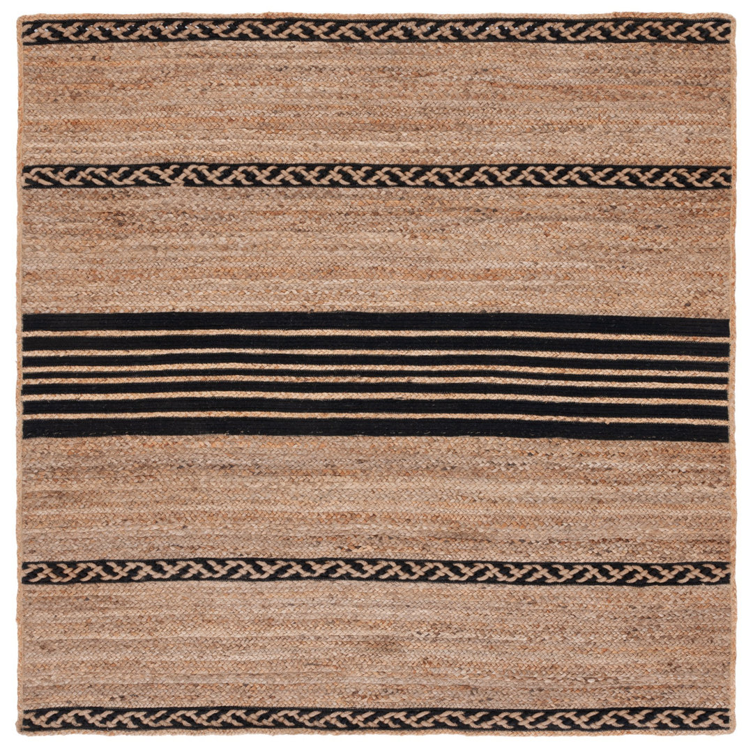 Margate Striped Handmade Hand-Loomed Area Rug in Brown/Black Sand & Stable™ Rug 
