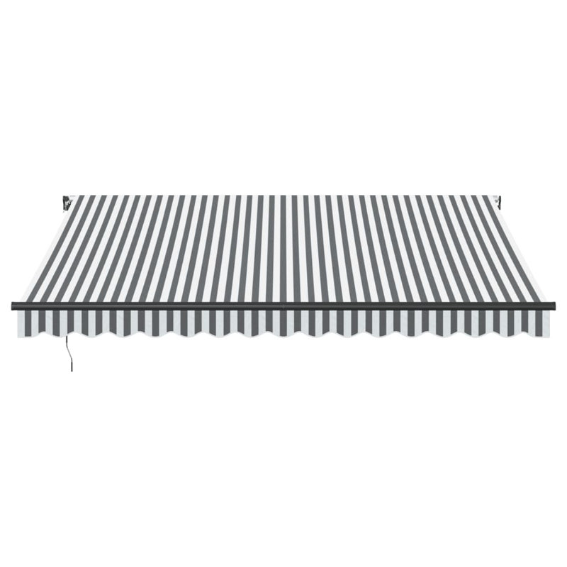 Dakota Fields Polyester Cover Retractable Patio Awning, 400 x 300cm, Anthracite/White/Black, Striped