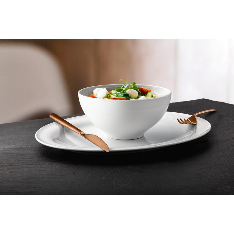 Zaydaan Porcelain Cereal Bowl, White