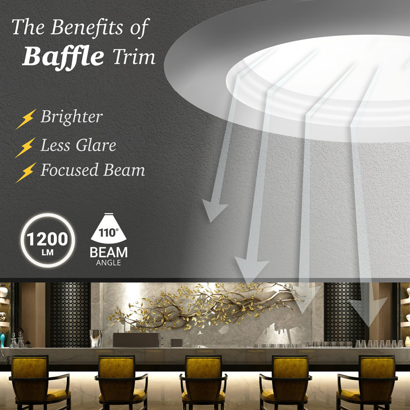 6-Inch Fire Rated Ultra-Thin Dimmable LED Recessed Light, 6-Pack