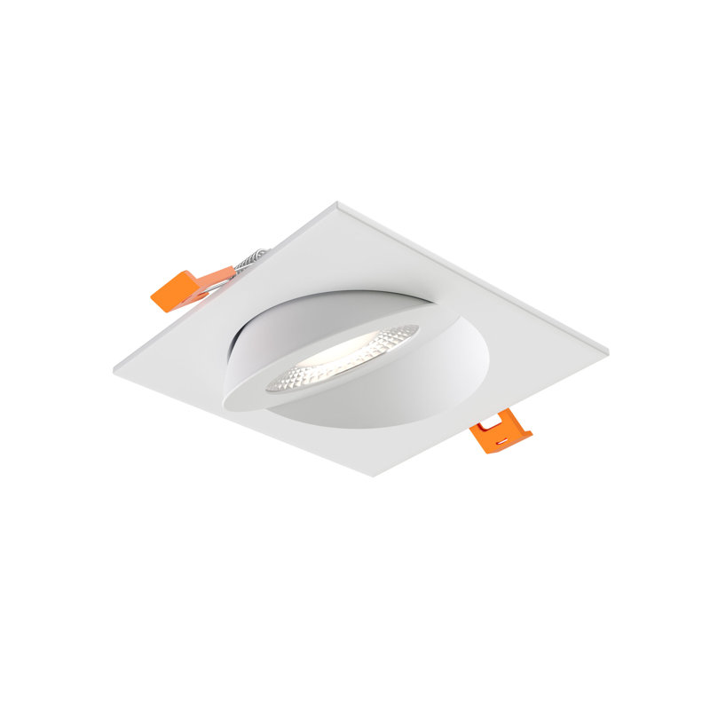 Cardan pivotant plat carré de 4 pouces pivotant avec 5 CCT et gradation à chaud, White