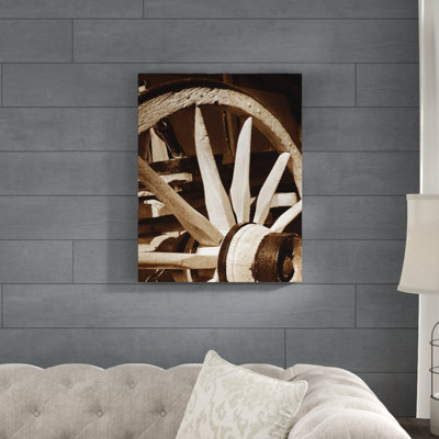« wagon wheel iii », reproduction de photo sur toile tendue
