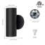 Adeele 8" Modern Outdoor Wall Light In 2 Lights With 2 5W Led Gu10 Replaceable Bulbs