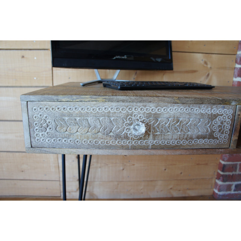 Panek Solid Wood Top Metal Base