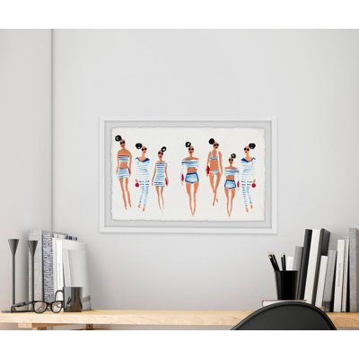 Blue and White Stripes 1 Piece Single Picture Frame Painting