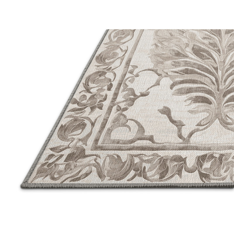 Tapis gris lavable à la machine, Rectangle 2 pi x 3 pi