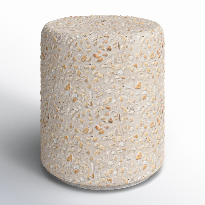 Orlan Outdoor End Table-Pure Terrazzo