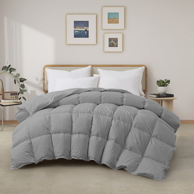 Édredon poids lourd en duvet d'oie, Lit simple, Gris