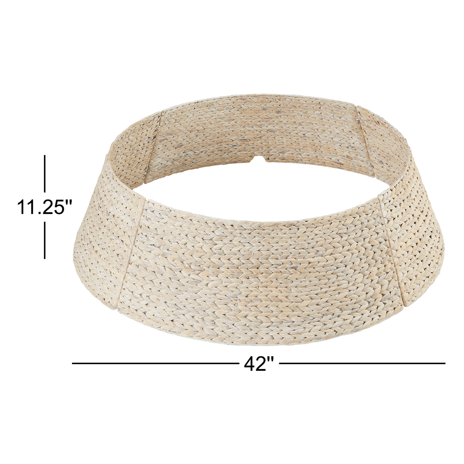 Rattan Tree Collar, Washed White, 11.25" H x 42" W