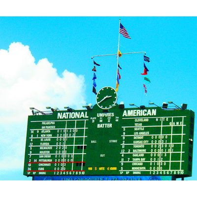 Wrigley Field Scoreboard, Chicago Illinois - reproduction de photo sur toile tendue