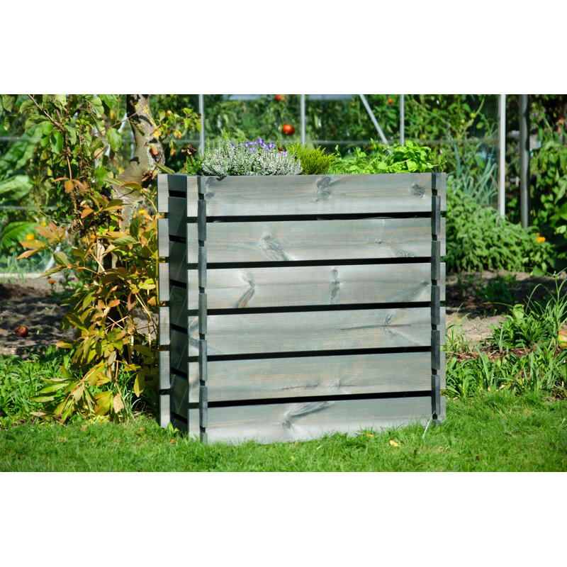 Aakeem Wood Raised Garden Bed, Anthracite