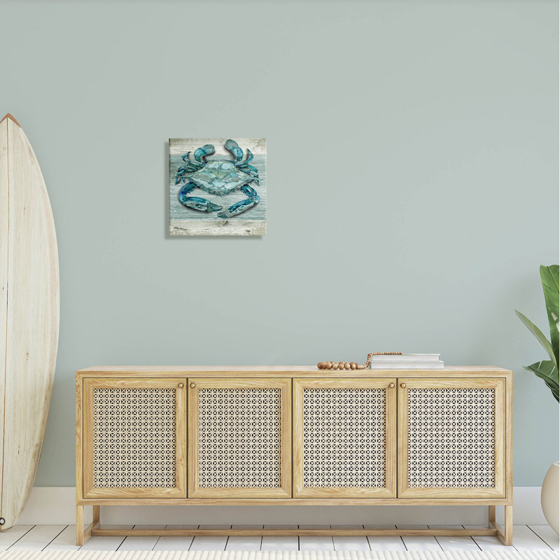 «Northpoint Sealife Rustic Crab» par Paul Brent - peinture sur toile tendue, H 17 po x l 17 po x P 1,5 po