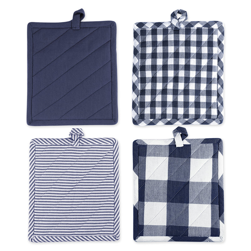Ensemble de poignées 4 pièces Fairley, Bleu marine/blanc