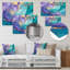 Turquoise et mauve liquide Art II - impression de fractales sur métal-397125440