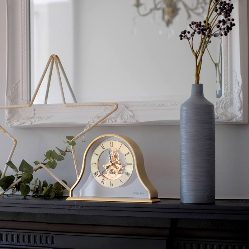 Napoleon Modern & Contemporary Roman Numeral Metal Tabletop Clock in Gold