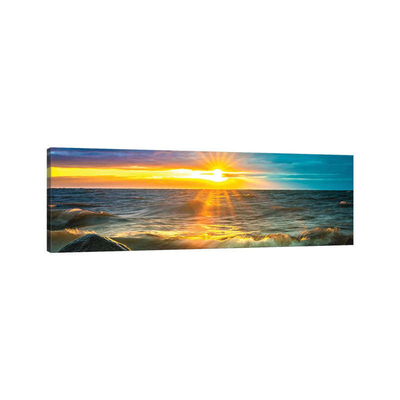 Sunrise Over Ocean II by Nik Rave - Wrapped Canvas Panoramic Gallery-Wrapped Canvas Giclée, 40.64cm H x 121.92cm W