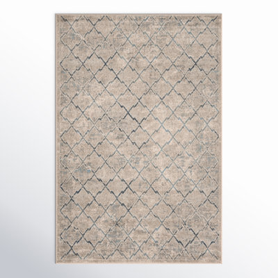 Tapis gris clair / bleu foncé Cambrai