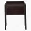 Table d'appoint, côté, bout, table de chevet, lampe, stratifié brun, métal noir, contemporain, moderne-719019199