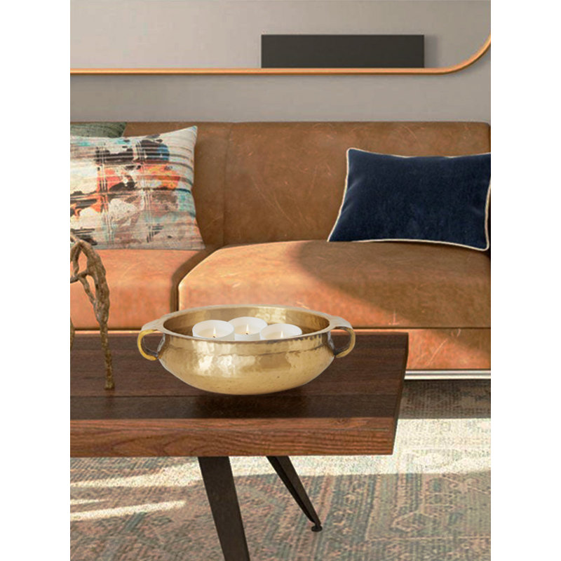 Bol décoratif en métal Etibar, H 3 po x l 7,5 po x P 7,5 po