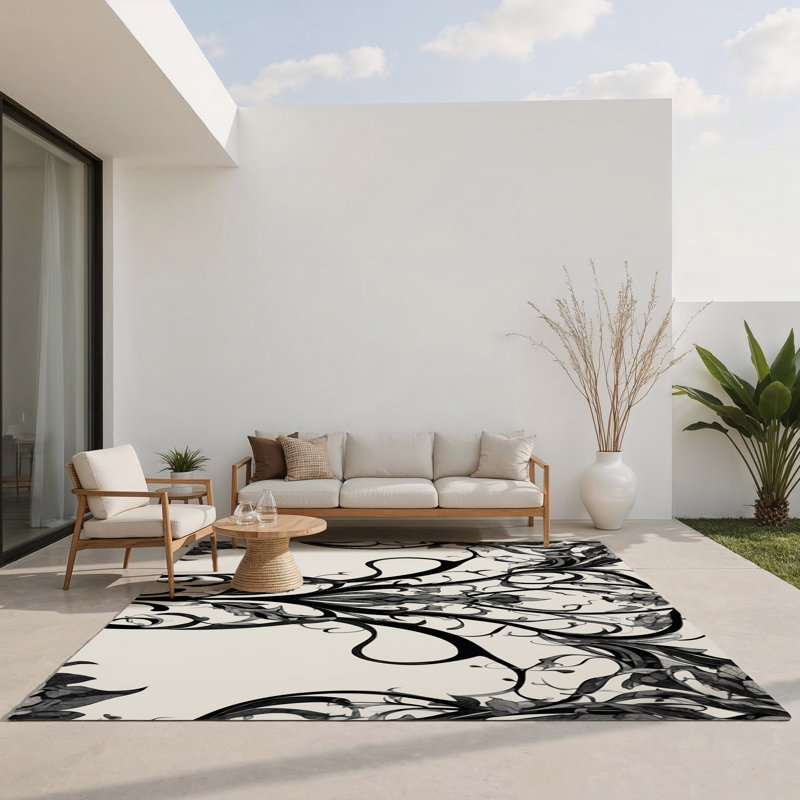 Gilded Nightshade Indoor And Outdoor Area Rug, Rectangle 1'6" x 2'6"