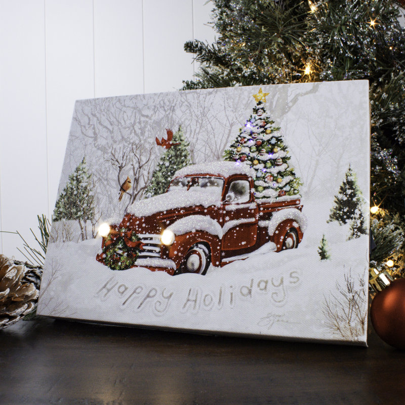 Mini fond de chevalet lumineux 8 x 6 Holiday Tree