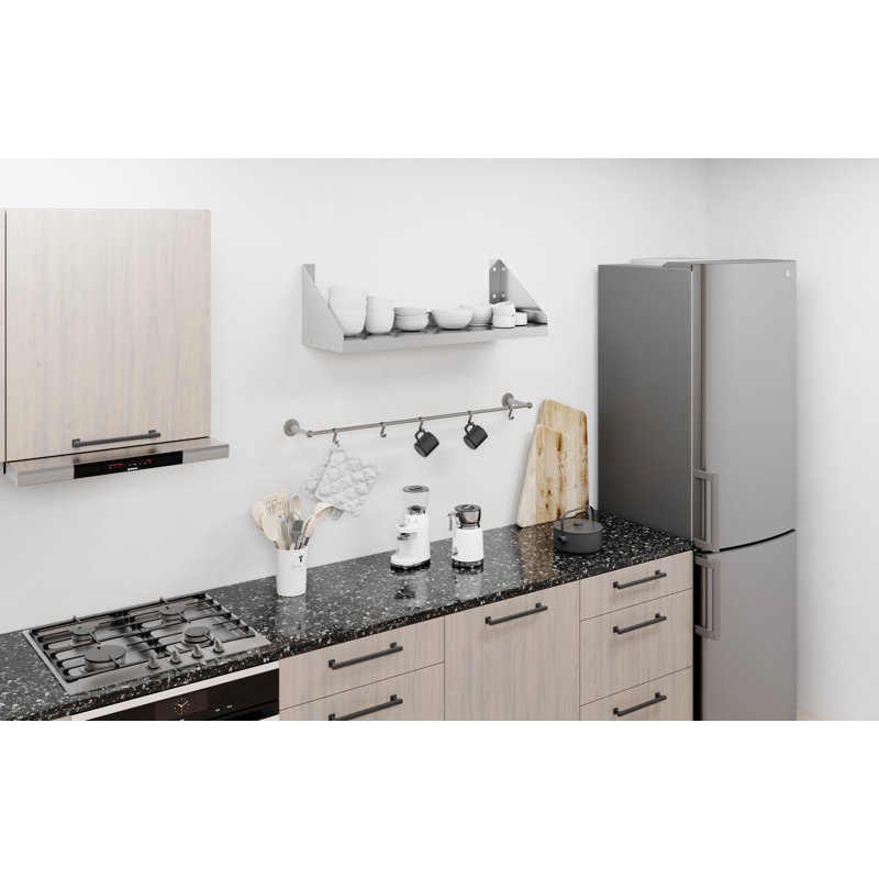 Premium Stainless Steel Wall Shelf with Side Guards, 36" x 12"