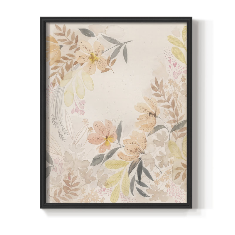 Windswept Wildflowers I, reproduction encadrée - bois massif, 30" H x 24" W, Noir, noir, noir, noir
