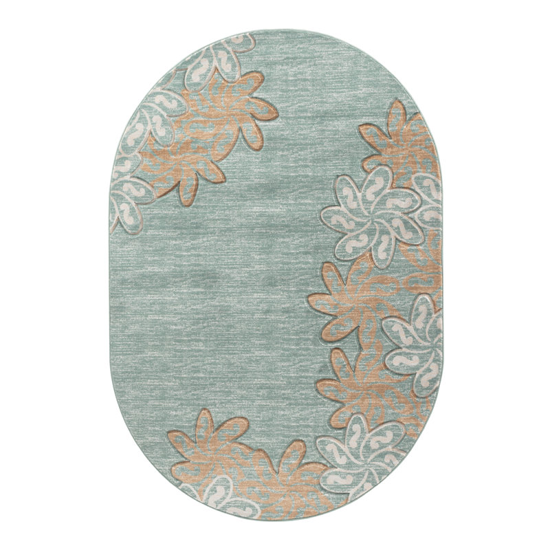 Zader Floral Indoor Rug, Oval 5'2" x 7'5"