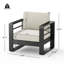 Fauteuil club Maya Bay Mp1, finition noire avec coussin beige-1570819953