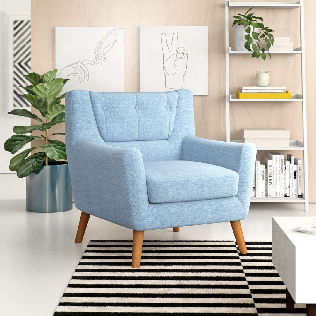 Farner 87Cm Wide Tufted Velvet Armchair
