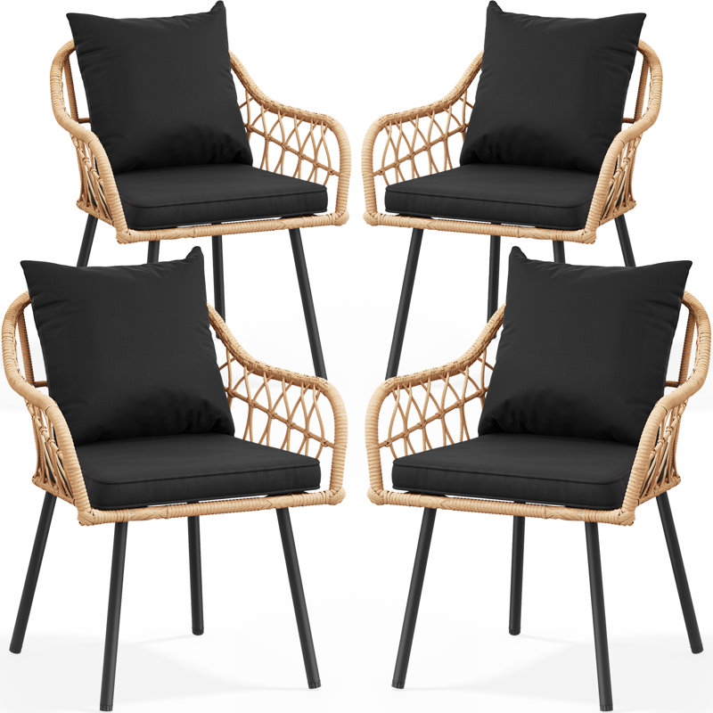 Altti Wicker Outdoor Dining Armchair with Cushion