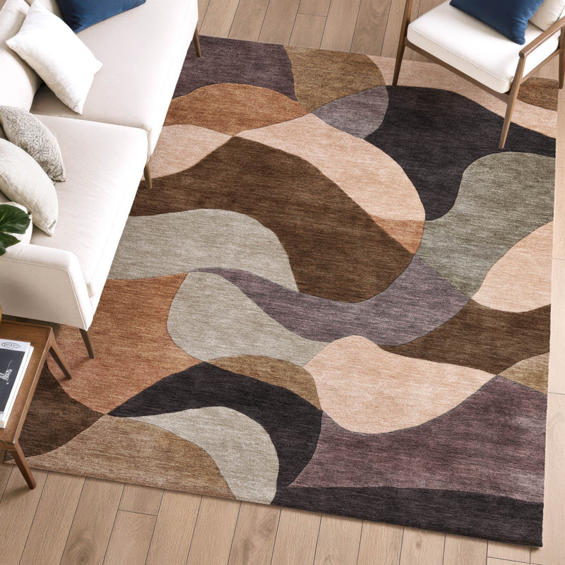 Premium Machine Washable Mayfield AMF2141 abstract Rug, 8' x 10', Chocolate