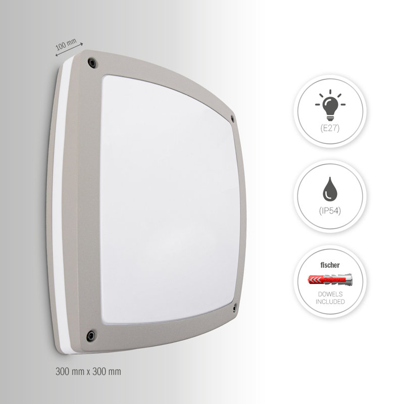 Olyphant 30cm H Outdoor Flush Mount, Silver
