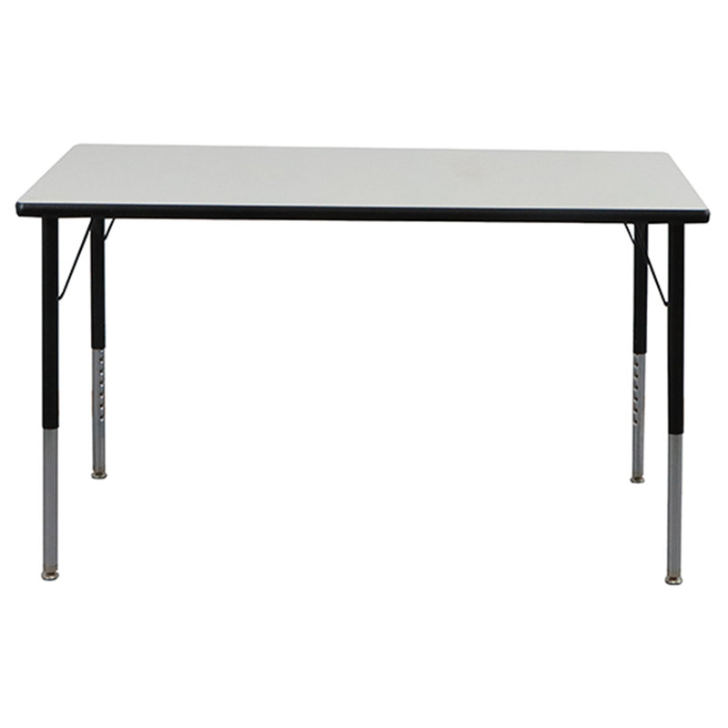 Table d'activités - Pieds noirs réglables, H 24 po x l 24 po x P 48 po, Noir, noir, noir, noir
