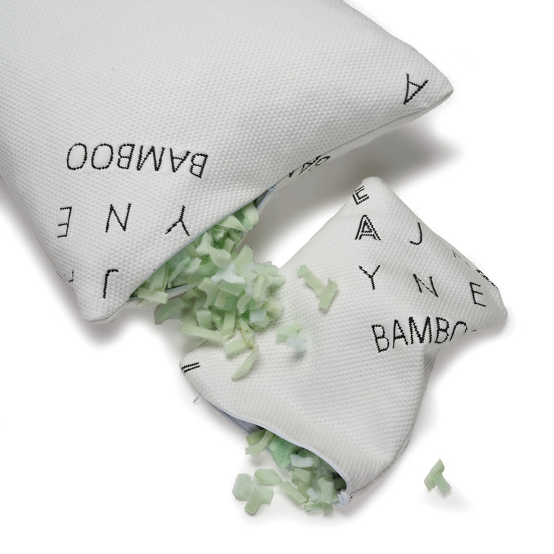 Standard/Queen White Bamboo Memory Foam Pillow with Adjustable Density