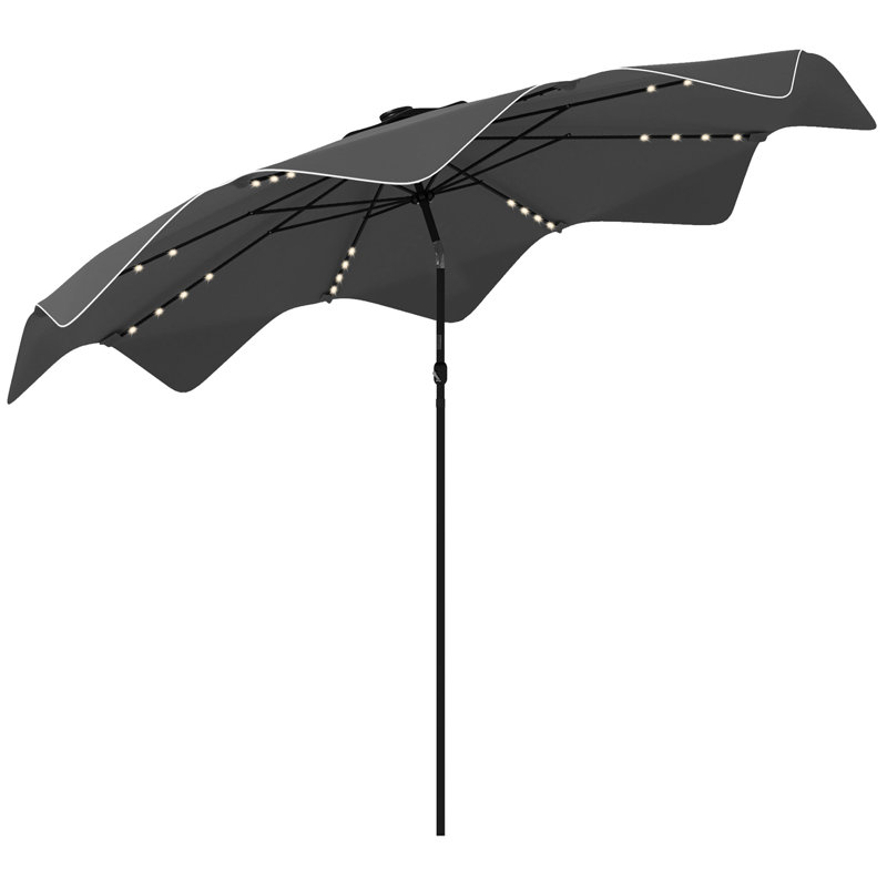 Parasol de marché inclinable 115 po Sharenna, Gris foncé