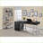 Writing Desk, 54” Wide Modern Black High Gloss with 2 Drawers, Chrome Metal Base | Black+Silver | Wood+Metal