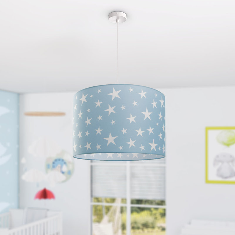 Drum pendant lamp 1-light Cato, Blue