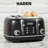 Haden Heritage 4 Slice Wide Slot Toaster & 12 Cup Coffee Maker, Black & Chrome