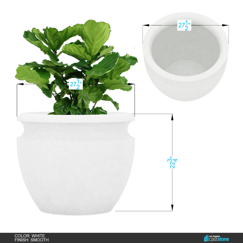 Jardinière Zoe, Blanc lisse