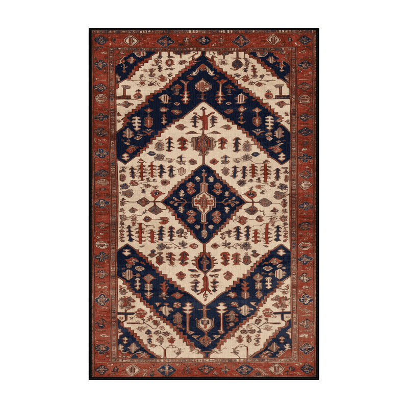 Tapis brun lavable à la machine, Rectangle 6 pi x 9 pi