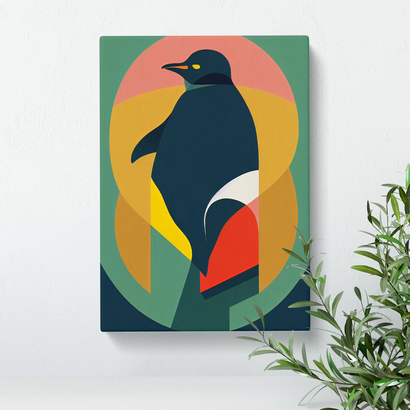 Modern Abstract Penguin No.3 - Wrapped Canvas, 50cm H x 35cm W x 3cm D