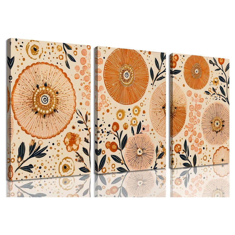 3 Piece Wrapped Canvas Print, 60 cm H x 40 cm W