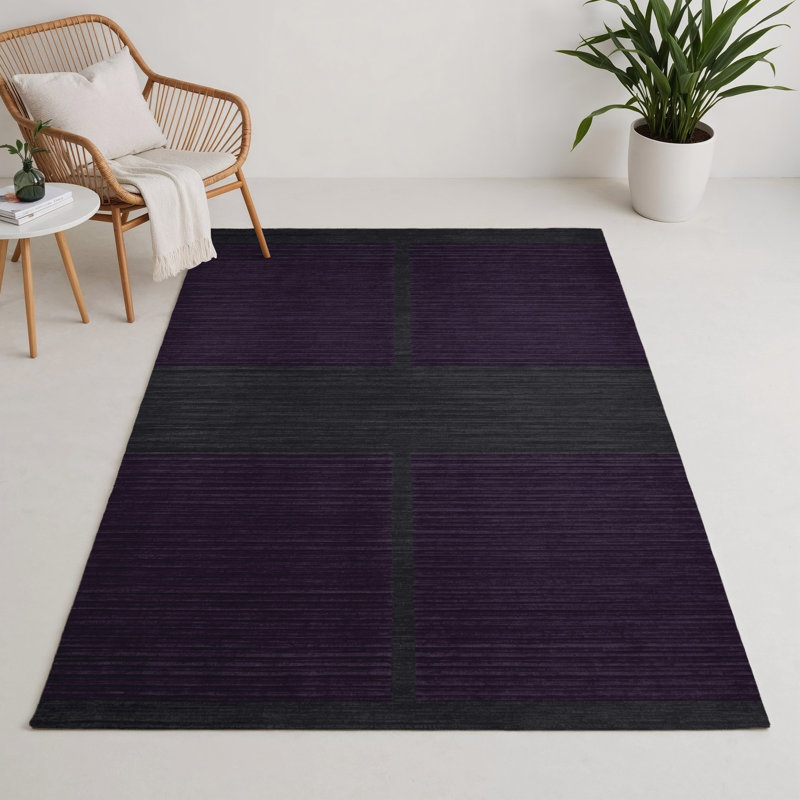 Tapis intérieur / extérieur mauve HorizontalStripes, Rectangulaire 3 pi x 5 pi