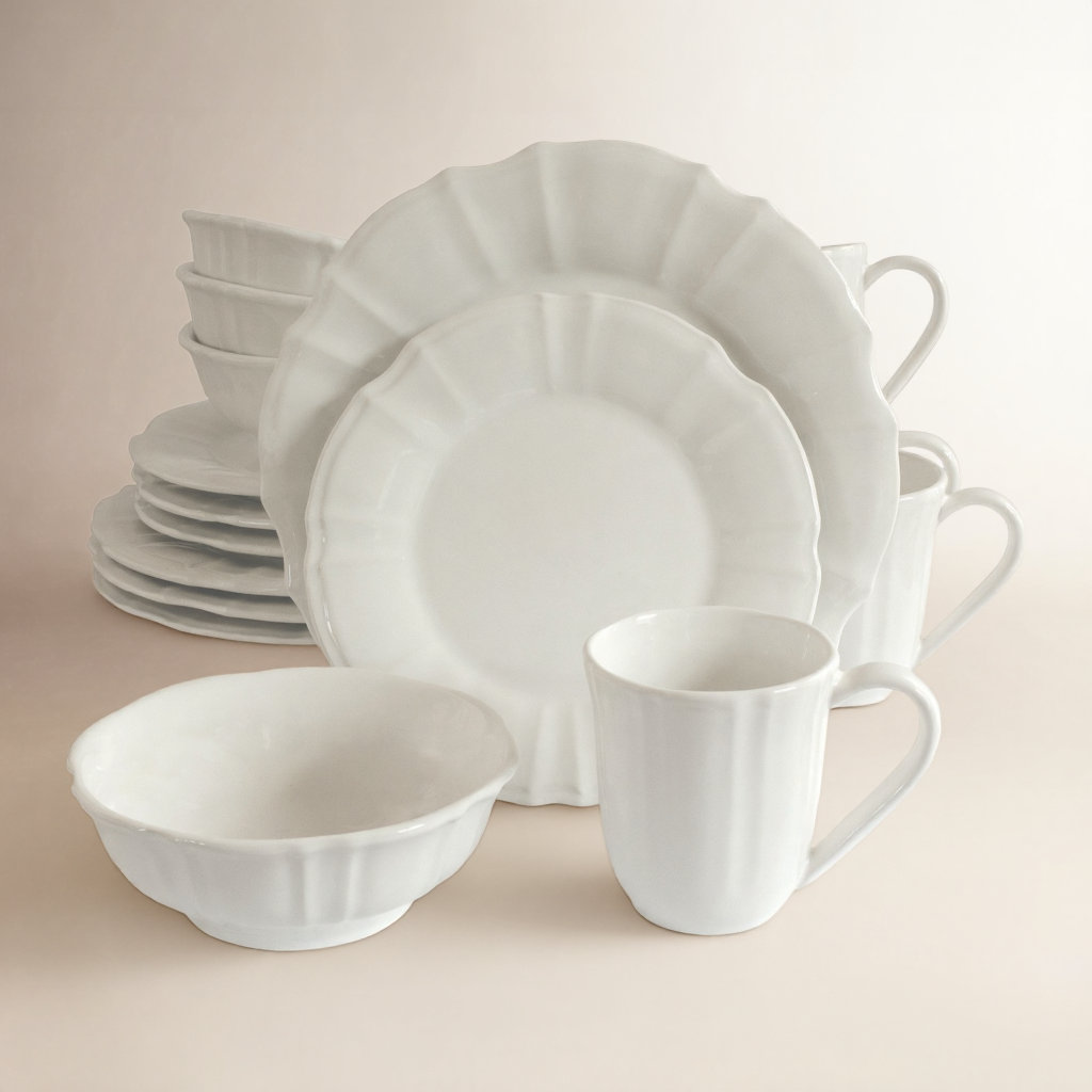 Chloe Dinnerware Set, White