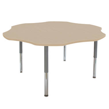 Factory Direct Partners 10093-GYBK Horseshoe Activity School and Office  Table (60 x 66), Standard Legs with Swivel Glides, Adjustable Height  19-30