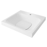 Modulus 28.5" Tall White Solid Surface Square Drop-in Bathroom Sink