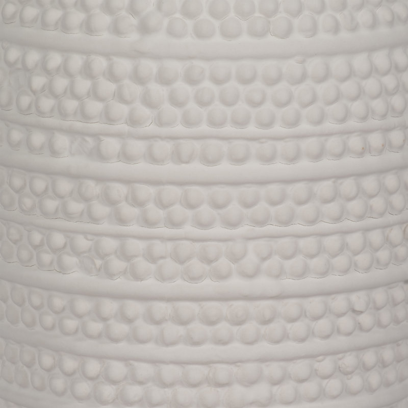 Vase texturé - Vase à fleurs moderne pour décoration de table, tablette ou manteau de cheminée, céramique, Ivoire ivoire