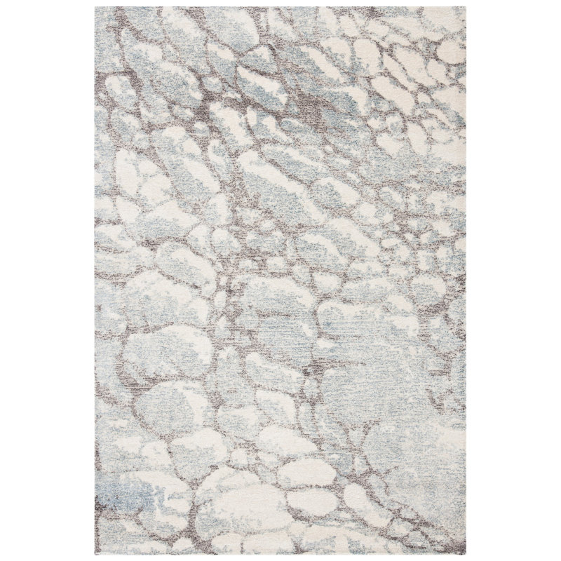 Tapis gris / ivoire touffeté à la main Banham, Rectangle 8 pi x 10 pi